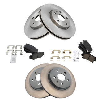 TRQ® - Front and Rear Disc Brake Kit with Ceramic Pads