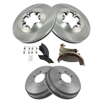 TRQ® - Performance Semi-Metallic Brake Kit with Drum and Shoes