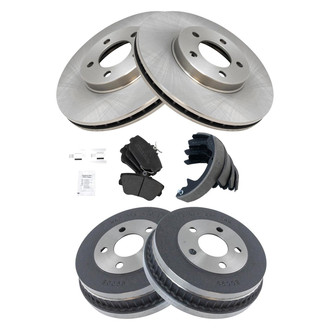 TRQ® - Performance Semi-Metallic Brake Kit with Drum and Shoes
