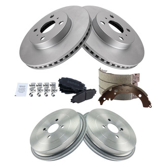 TRQ® - Performance Semi-Metallic Brake Kit with Drum and Shoes