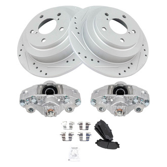 TRQ® - Performance Semi-Metallic Rear Brake Kit with Calipers