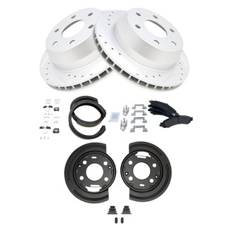 TRQ® - Performance Semi-Metallic Rear Brake Kit with Parking Brake Shoes