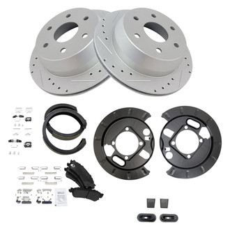 TRQ® - Performance Semi-Metallic Brake Kit with Parking Brake Shoes