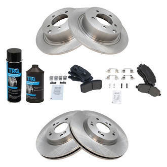 TRQ® - Front and Rear Disc Brake Kit with Ceramic Pads