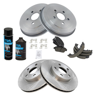 TRQ® - Front and Rear Disc and Drum Brake Kit with Ceramic Pads