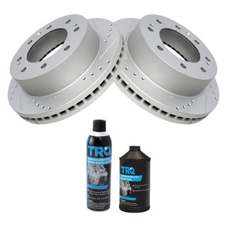 TRQ® - Performance Cross Drilled and Slotted Front and Rear Disc Brake Rotors