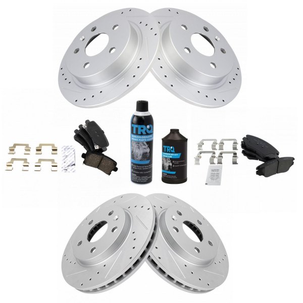 TRQ® - Front and Rear Disc Brake Kit with Ceramic Pads