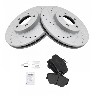TRQ® - Front Disc Brake Kit with Semi-Metallic Pads