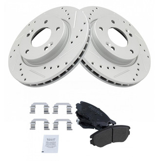 TRQ® - Front Disc Brake Kit with Semi-Metallic Pads