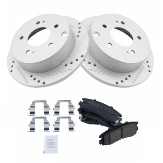 TRQ® - Rear Disc Brake Kit with Semi-Metallic Pads