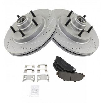 TRQ® - Front Disc Brake Kit with Semi-Metallic Pads