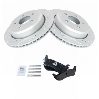 TRQ® - Rear Disc Brake Kit with Semi-Metallic Pads