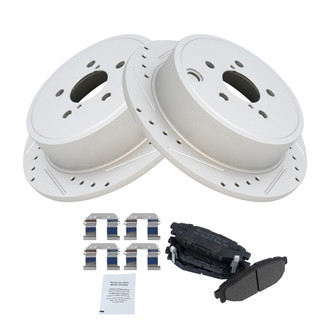 TRQ® - Rear Disc Brake Kit with Semi-Metallic Pads