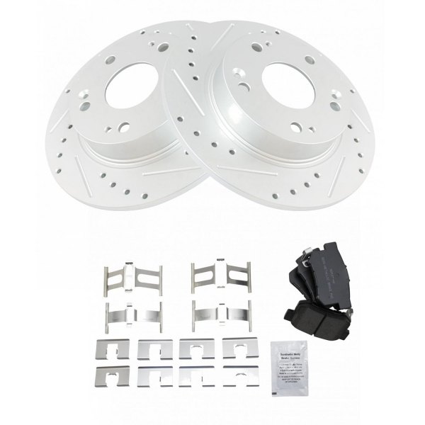 TRQ® - Rear Disc Brake Kit with Semi-Metallic Pads