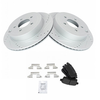TRQ® - Rear Disc Brake Kit with Semi-Metallic Pads