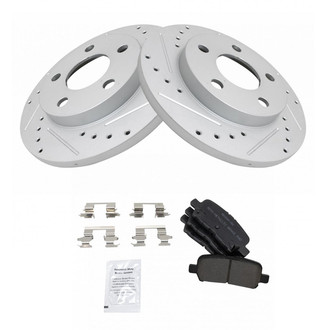 TRQ® - Rear Disc Brake Kit with Semi-Metallic Pads