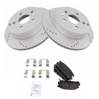 TRQ® - Rear Disc Brake Kit with Semi-Metallic Pads