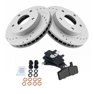 TRQ® - Front Disc Brake Kit with Semi-Metallic Pads