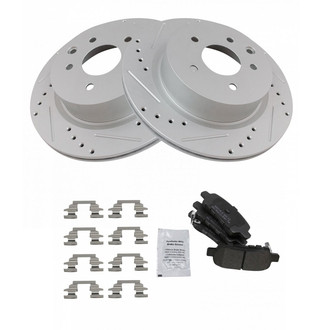 TRQ® - Rear Disc Brake Kit with Semi-Metallic Pads