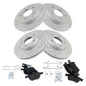 TRQ® - Performance Semi-Metallic Front and Rear Brake Kit