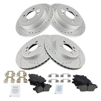 TRQ® - Front and Rear Disc Brake Kit with Ceramic Pads