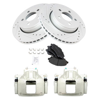 TRQ® - Performance Semi-Metallic Brake Kit with Calipers
