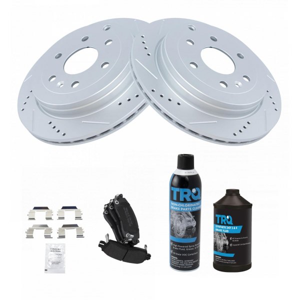 TRQ® - Rear Disc Brake Kit with Semi-Metallic Pads