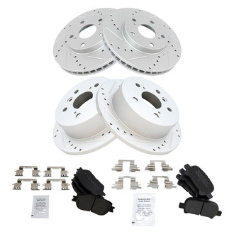 TRQ® - Performance Semi-Metallic Front and Rear Brake Kit
