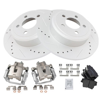 TRQ® - Performance Ceramic Rear Brake Kit with Calipers