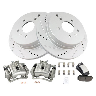TRQ® - Performance Ceramic Rear Brake Kit with Calipers