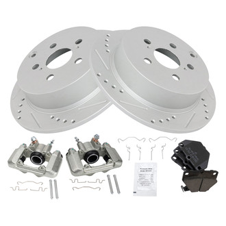 TRQ® - Performance Ceramic Rear Brake Kit with Calipers