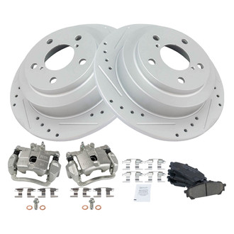 TRQ® - Performance Ceramic Rear Brake Kit with Calipers