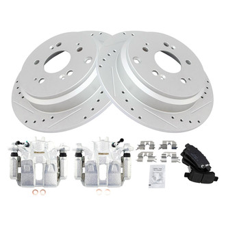 TRQ® - Performance Ceramic Rear Brake Kit with Calipers