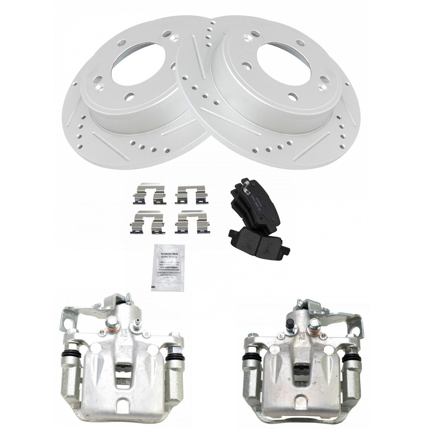 TRQ® BKA21709 Performance Ceramic Rear Brake Kit with Calipers