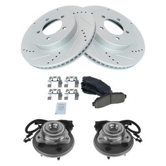 TRQ® - Performance Ceramic Front Brake Kit with Hub Assemblies
