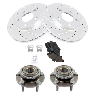 TRQ® - Performance Ceramic Front Brake Kit with Hub Assemblies