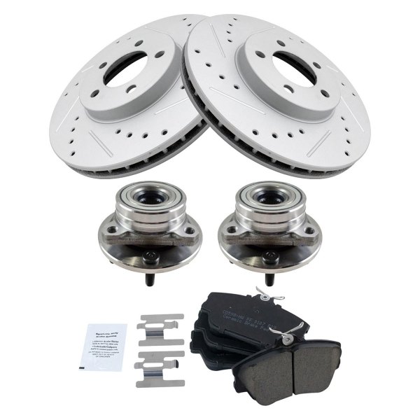 TRQ® - Performance Ceramic Front Brake Kit with Hub Assemblies