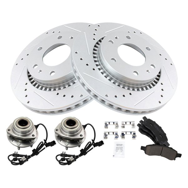 TRQ® - Performance Ceramic Front Brake Kit with Hub Assemblies