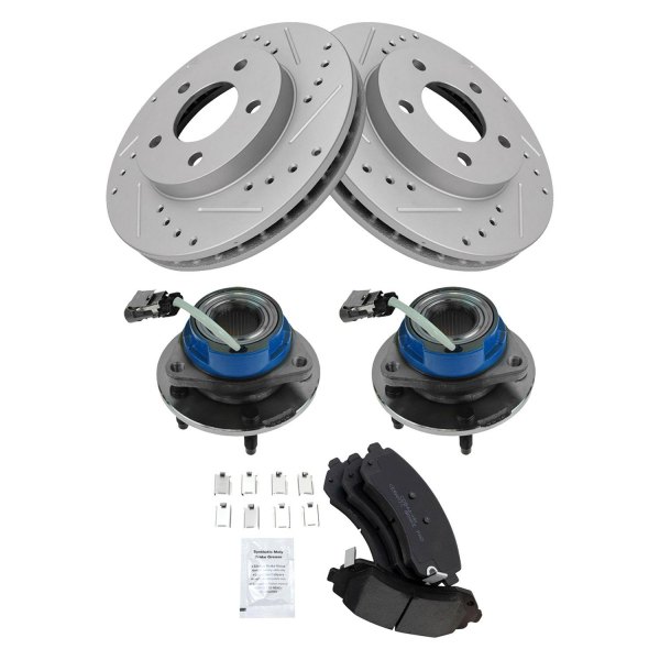 TRQ® - Performance Ceramic Front Brake Kit with Hub Assemblies