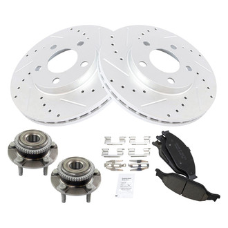 TRQ® - Performance Ceramic Front Brake Kit with Hub Assemblies