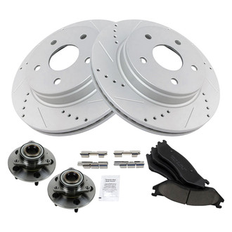 TRQ® - Performance Ceramic Front Brake Kit with Hub Assemblies
