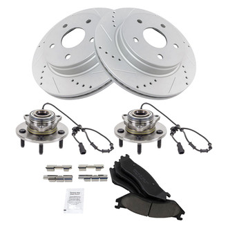 TRQ® - Performance Ceramic Front Brake Kit with Hub Assemblies