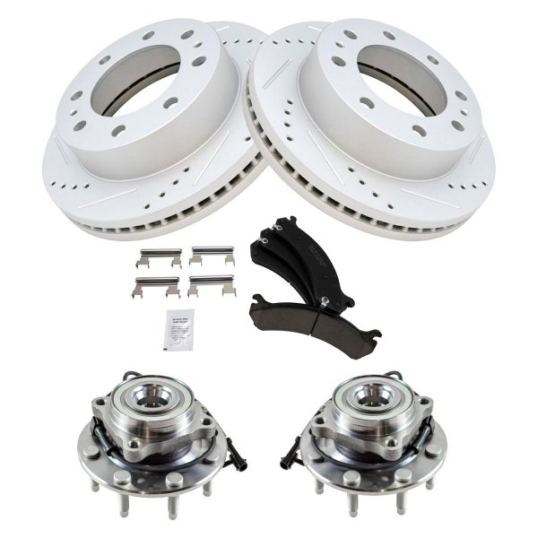 TRQ® - Performance Ceramic Front Brake Kit with Hub Assemblies