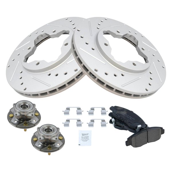 TRQ® - Performance Ceramic Front Brake Kit with Hub Assemblies