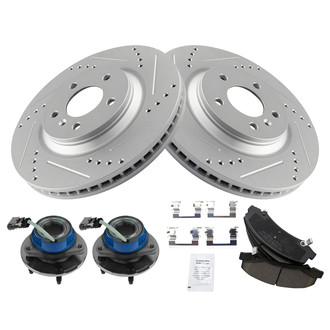 TRQ® - Performance Ceramic Front Brake Kit with Hub Assemblies