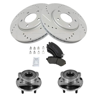TRQ® - Performance Ceramic Front Brake Kit with Hub Assemblies