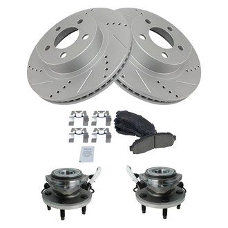TRQ® - Performance Ceramic Front Brake Kit with Hub Assemblies