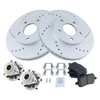 TRQ® - Performance Ceramic Front Brake Kit with Hub Assemblies