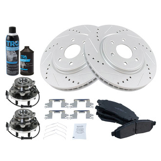 TRQ® - Performance Ceramic Front Brake Kit with Hub Assemblies