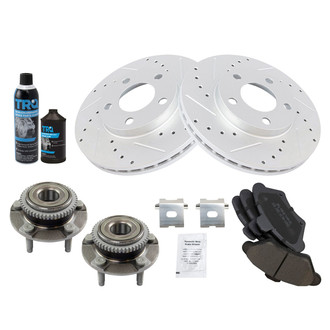 TRQ® - Performance Ceramic Front Brake Kit with Hub Assemblies